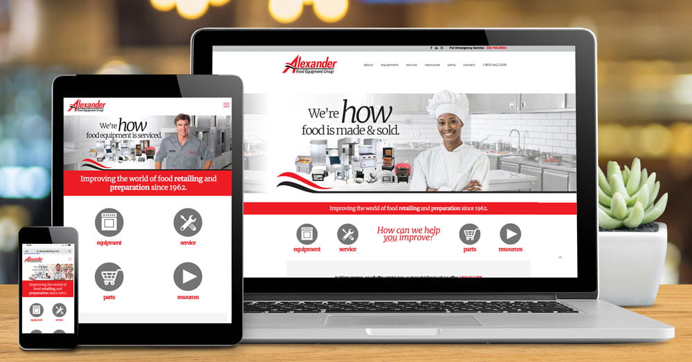 Alexander Food Equipment Group Website by Lin Taylor Marketing Winston-Salem