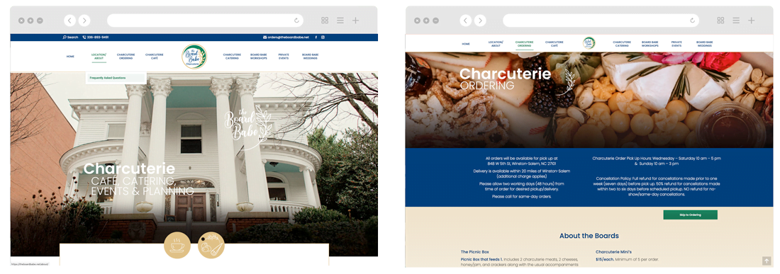 Board Babe Charcuterie Website Design by Lin Taylor Web Developers Winston-Salem Board Babe Charcuterie Website Design by Lin Taylor Web Developers Winston-Salem