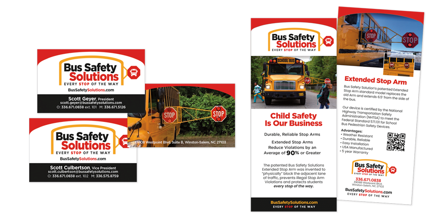 Bus Safety Solutions Branding Designed By Lin Taylor Marketing Group, Winston-Salem