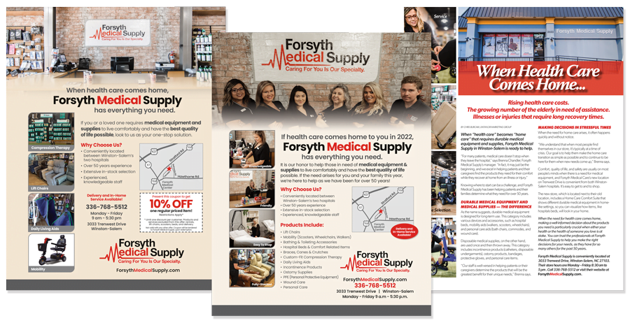 Forsyth Medical Supply Winston-Salem Article written by Chris Burcaw Lin Taylor Marketing Group
